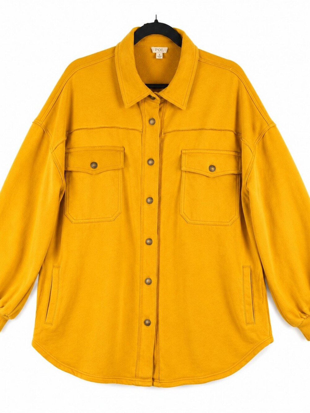 POL Women's Yellow Oversized Utility Shacket